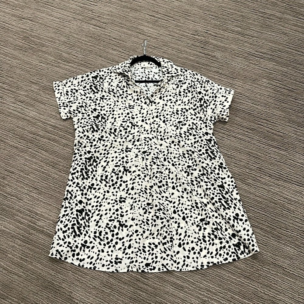 Easel Black and Cream Shirt Dress